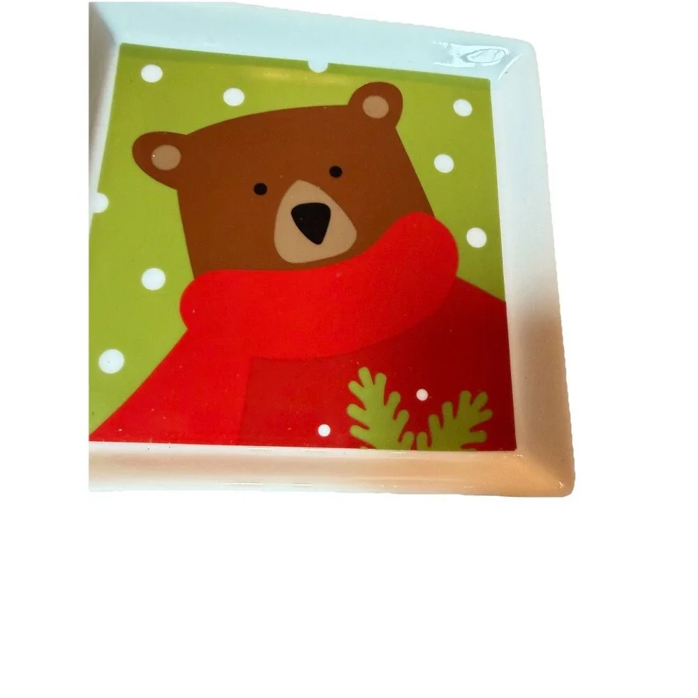 Crate & Barrel Joan Anderson 6x6 Square Set of 4 Holiday Appetizer Plates